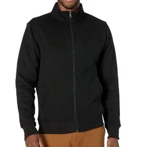 Amazon Essentials Mens Size Medium Sweatshirt Black Fleece Mock Neck Full-Zip